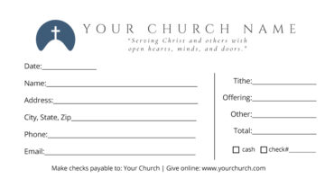 Church Tithe Giving Envelope