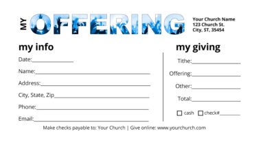 Custom Church Tithe Giving Offering Envelope