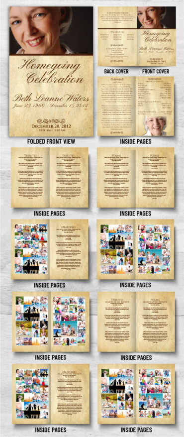 Parchment Funeral Memorial Program