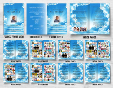 Steps to Heaven Clouds Funeral Memorial Program