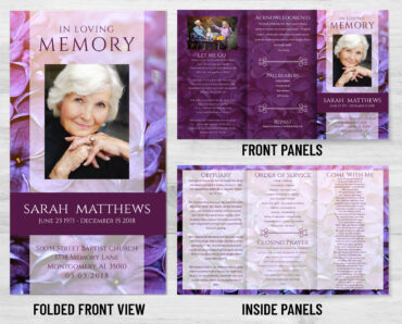 Flower Petals Trifold Funeral Program