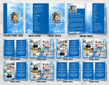 Heaven Clouds Funeral Memorial Program