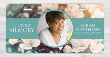 Flowers In Loving Memory Memorial Car Tag