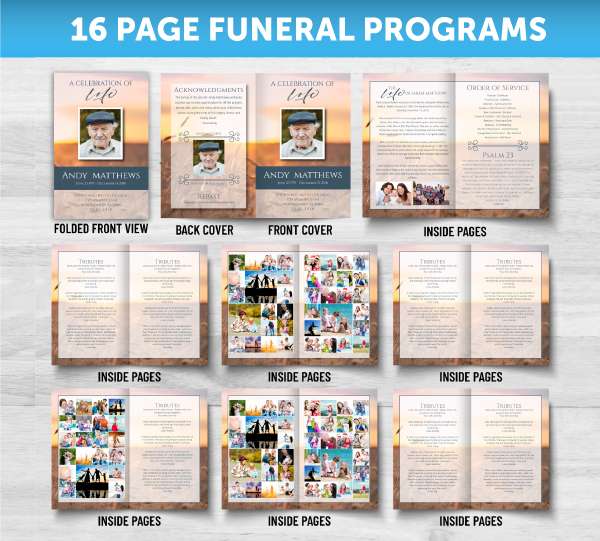 16 Page Funeral Programs 16 Page Funeral Programs
