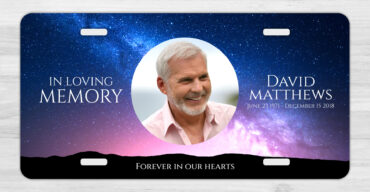 Stars Night Sky In Loving Memory Memorial Car Tag