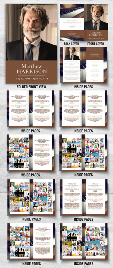 Piano Player Funeral Memorial Program