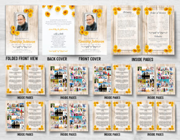 Daisy Flower Funeral Memorial Program