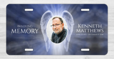 Blue Angel Wings In Loving Memory Memorial Car Tag