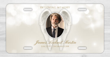 Angel Wings In Loving Memory Car Tag