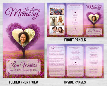 Heart Tree Trifold Funeral Program