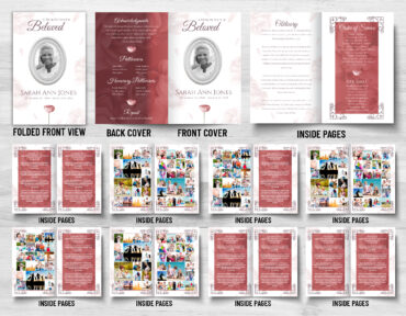 Red Rose Funeral Memorial Program
