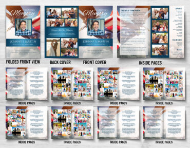 American Flag Eagle Funeral Memorial Program
