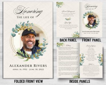 Circle Leaf Funeral Memorial Program