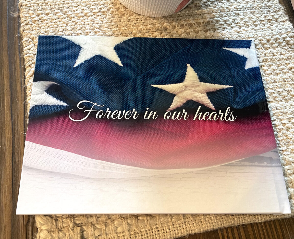 American Flag Funeral Memorial Guest Sign in Book