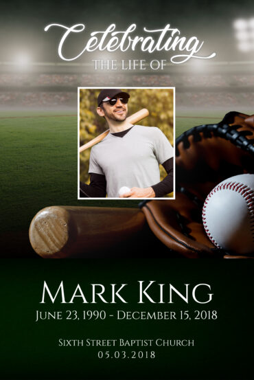 Baseball Funeral Memorial Poster