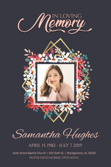 Floral Funeral Memorial Poster