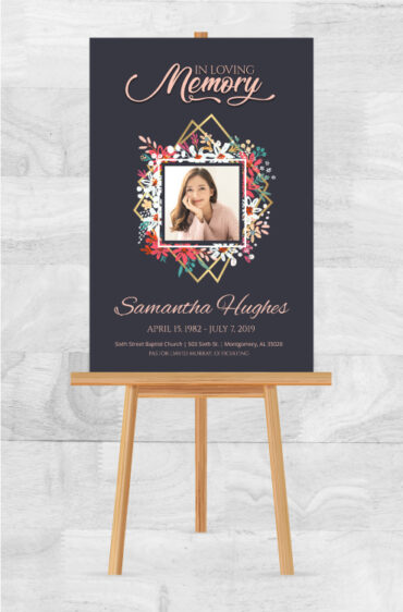 Floral Funeral Memorial Poster