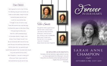 Purple Funeral Program