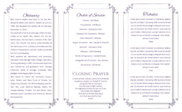 Purple Funeral Program