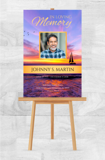 Sunset Sailboat Funeral Memorial Poster