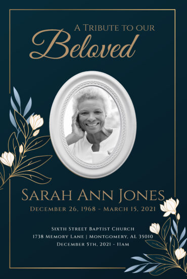 floral funeral memorial poster
