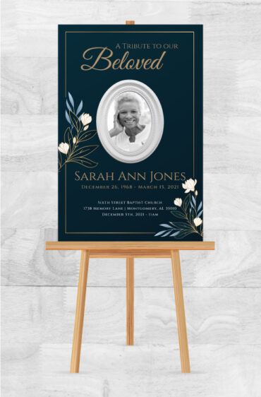 floral funeral memorial poster