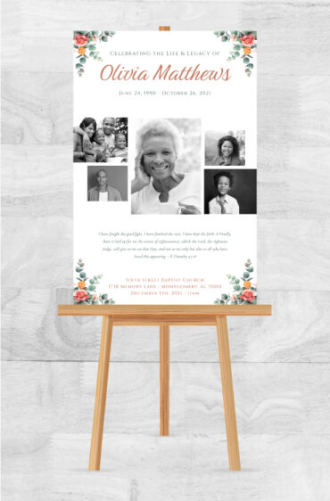 floral funeral memorial poster