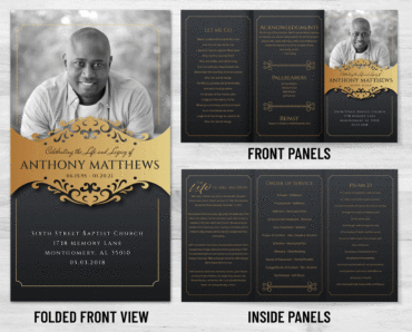 Trifold Funeral Program - 2084