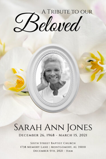 floral funeral memorial poster