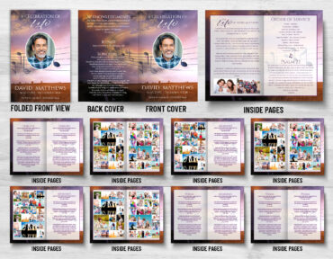 Music Notes Funeral Memorial Program