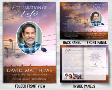 Music Notes Funeral Memorial Program