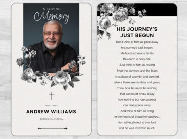 Floral Memorial Prayer Card