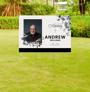 Floral Funeral Memorial Yard Sign