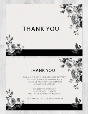 Floral Funeral Memorial Thank You Card