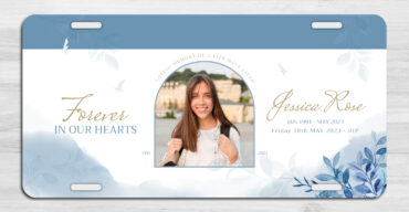 Floral Funeral Memorial Car Tag