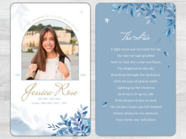 Floral Memorial Prayer Card