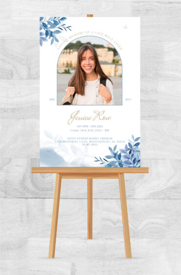 Modern Floral Funeral Memorial Poster