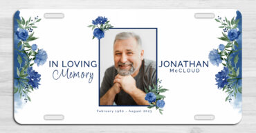 Floral Funeral Memorial Car Tag