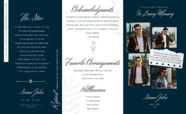 Photo Collage In Loving Memory Note Funeral Program