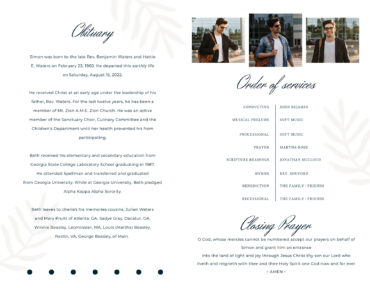 Photo Collage In Loving Memory Note Funeral Program
