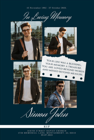 Modern Funeral Memorial Poster