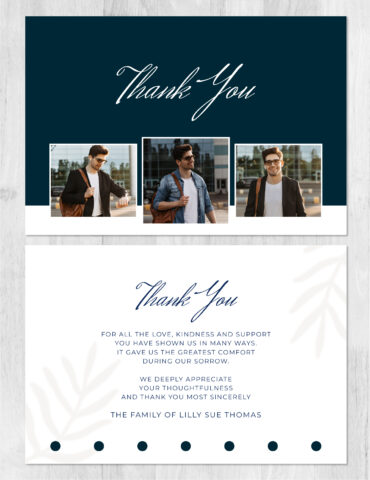 Funeral Memorial Thank You Card