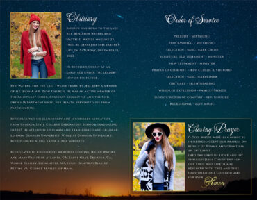 Heart Collage Stars Funeral Memorial Program
