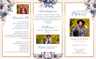 Floral Bouquet Funeral Memorial Program