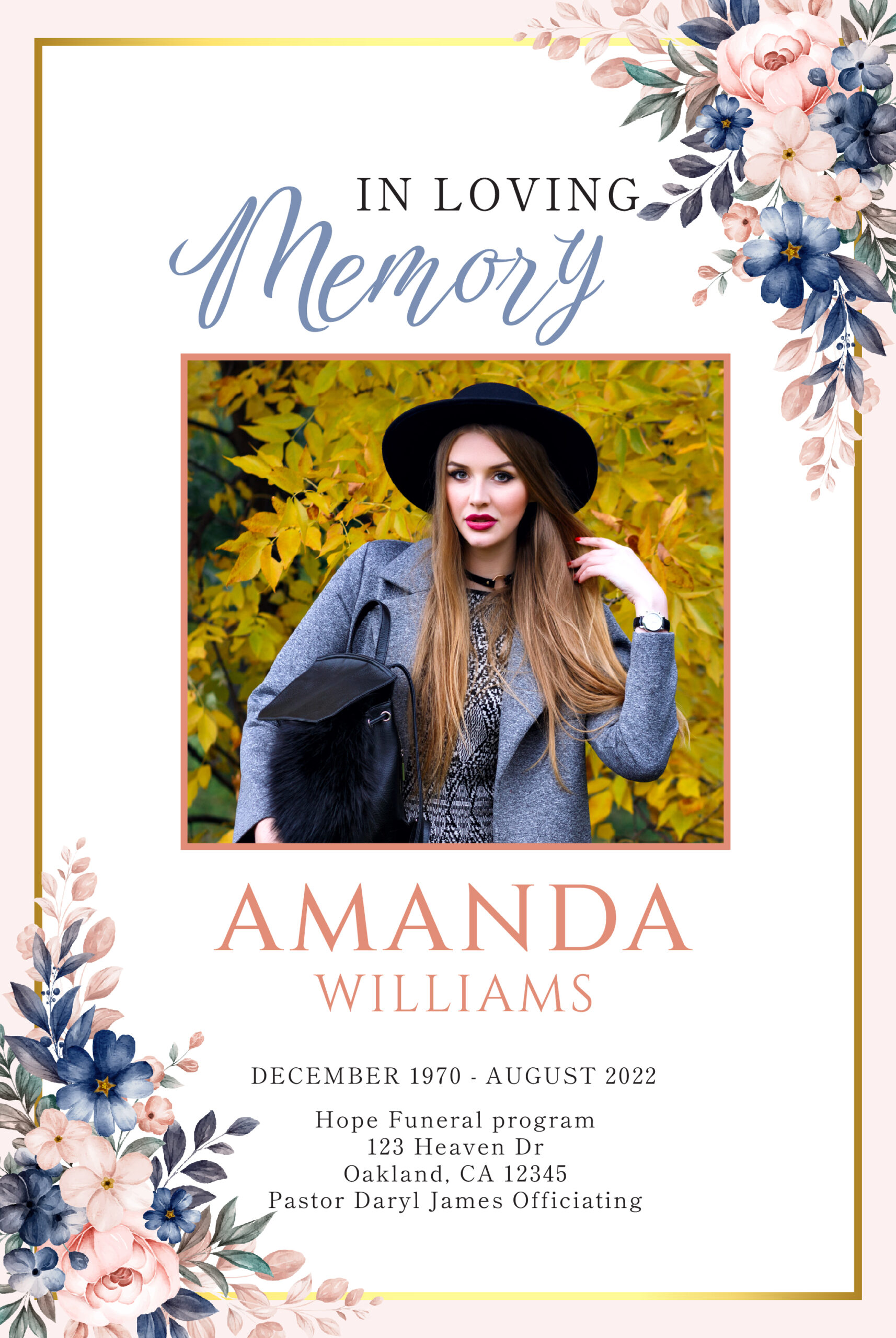 Memorial Poster - 2122 - Memorial Prints - Memorial & Funeral Printing