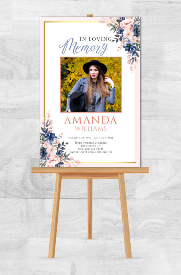 Floral Bouquet Funeral Memorial Poster