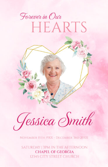 Floral No-Fold Memorial Program