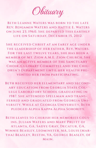 Floral No-Fold Memorial Program