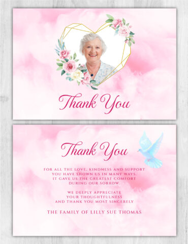 Floral Funeral Memorial Thank You Card