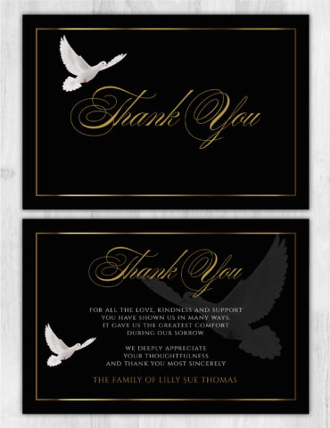 Funeral Memorial Thank You Card